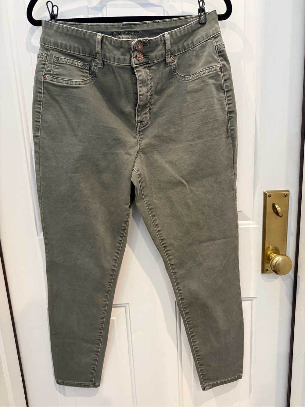 Maurices Olive High-Rise Cropped Stretch Jeans